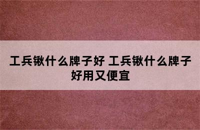 工兵锹什么牌子好 工兵锹什么牌子好用又便宜